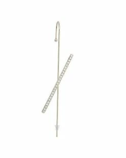 Best deal 🌟 CZ Criss Cross Bar Ear Cuff - 20 Gauge 🧨