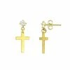 Best deal 😍 CZ Cross Goldtone Dangle Stud Earrings - 20 Gauge 😉 -Playboy Shop 03981198 a