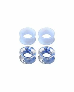 Best Pirce 👏 Multi-Pack Light Blue and Blue Swirl Silicone Tunnels - 2 Pair ⌛