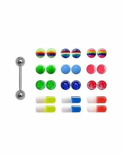 Top 10 ⭐ Barbell with Pill Extra Balls - 14 Gauge 👏