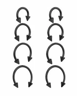 Promo 🎉 Multi-Pack Black Horseshoe Rings - 8 Pack ❤️ -Playboy Shop 03982121 b