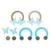 Brand new 😉 Multi-Pack Blue Butterfly Horseshoe Rings and Extra Balls 4 Pack - 14 Gauge 🤩 -Playboy Shop 03982212 a