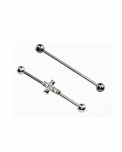 Hot Sale β Multi-Pack Stud Cross Industrial Barbells 2 Pack - 14 Gauge π 4 Hot Sale β Multi-Pack Stud Cross Industrial Barbells 2 Pack - 14 Gauge π - Image 2