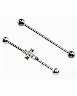 Hot Sale β Multi-Pack Stud Cross Industrial Barbells 2 Pack - 14 Gauge π 8 Hot Sale β Multi-Pack Stud Cross Industrial Barbells 2 Pack - 14 Gauge π -Playboy Shop 03982246 c