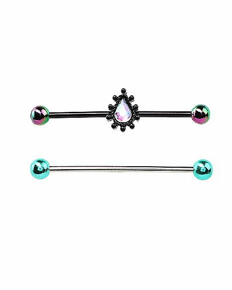 Discount π CZ Teardrop Black Industrial Barbells 2 Pack - 14 Gauge π₯ 3 Discount π CZ Teardrop Black Industrial Barbells 2 Pack - 14 Gauge π₯