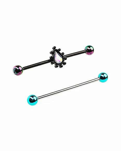 Discount π CZ Teardrop Black Industrial Barbells 2 Pack - 14 Gauge π₯ 4 Discount π CZ Teardrop Black Industrial Barbells 2 Pack - 14 Gauge π₯ - Image 2