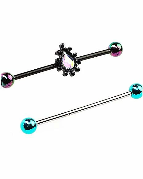 Discount π CZ Teardrop Black Industrial Barbells 2 Pack - 14 Gauge π₯ 5 Discount π CZ Teardrop Black Industrial Barbells 2 Pack - 14 Gauge π₯ - Image 3