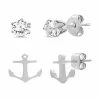 Wholesale ✨ Multi-Pack CZ Anchor Stud Earrings 2 Pair - 20 Gauge 🥰 -Playboy Shop 03982642 a