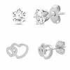 Deals 😍 Multi-Pack CZ Double Heart Stud Earrings 2 Pair - 20 Gauge 🧨 -Playboy Shop 03982659 a