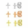 Deals ⌛ Multi-Pack Cross Goldtone and Rose Goldtone Stud Earrings 3 Pair - 20 Gauge 👍 -Playboy Shop 03982667 a