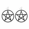 Cheap 🎁 Black Pentagram Dangle Earrings 👏 -Playboy Shop 03983293