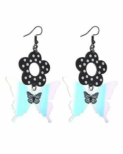Cheapest 🥰 Polkadot Flower Butterfly Dangle Earrings 😍