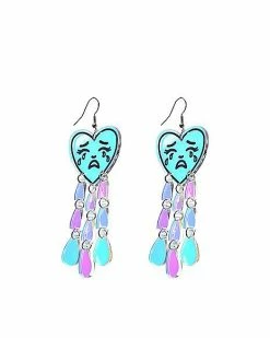Cheapest 😉 Iridescent Heart Tears Dangle Earrings 😉