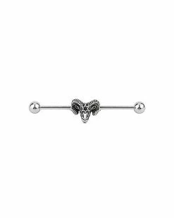 Cheap ⌛ Baphomet Industrial Barbell - 14 Gauge 💯