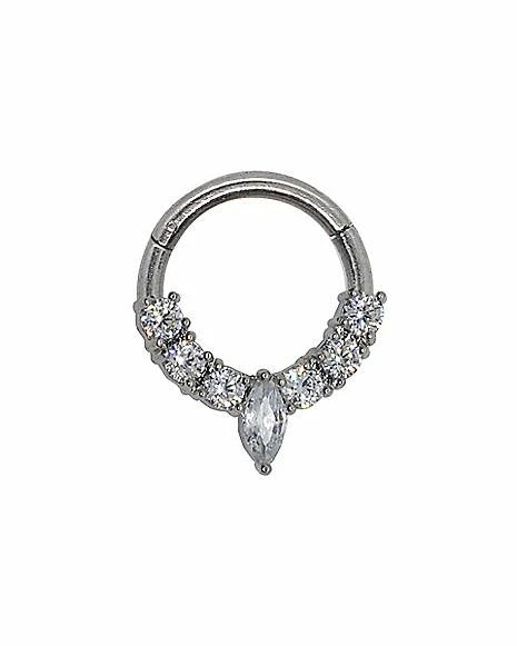 Buy 𧨠CZ Oval Hinged Septum Ring - 16 Gauge π 3 Buy 𧨠CZ Oval Hinged Septum Ring - 16 Gauge π