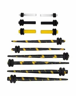 Cheapest 🔥 Multi-Pack Yellow and Black Lightning Bolt Plugs and Tapers - 6 Pair 😉