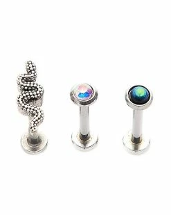 Best Sale 🧨 Multi-Pack CZ Snake Cartilage Earrings 3 Pack - 18 Gauge ❤️ -Playboy Shop 03983749 a