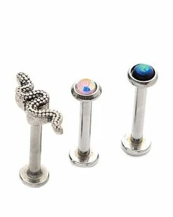 Best Sale 🧨 Multi-Pack CZ Snake Cartilage Earrings 3 Pack - 18 Gauge ❤️ -Playboy Shop 03983749 b