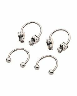 Deals 👍 Multi-Pack Dragon Head Horseshoe Rings 4 Pack - 16 Gauge ✨ -Playboy Shop 03983764 b