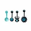 Flash Sale 🛒 Multi-Pack CZ Teal Spider Belly Rings 4 Pack - 14 Gauge 🎁 -Playboy Shop 03983954 a