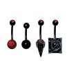Buy 🔥 Multi-Pack CZ Red and Black Skull and Book Belly Rings 4 Pack - 14 Gauge 😍