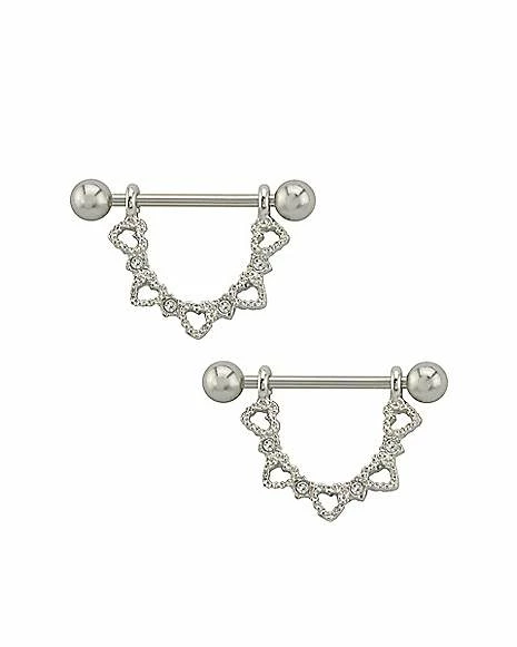 Buy β CZ Heart Nipple Shields - 14 Gauge π 3 Buy β CZ Heart Nipple Shields - 14 Gauge π