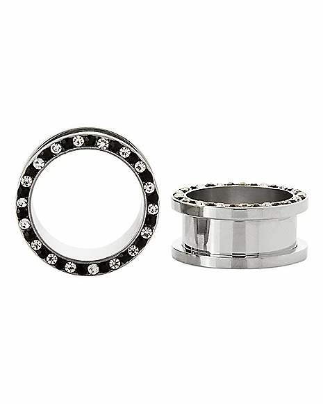 Budget βοΈ CZ Screw Fit Silvertone and Black Screw Fit Tunnels 𧨠4 Budget βοΈ CZ Screw Fit Silvertone and Black Screw Fit Tunnels 𧨠- Image 2