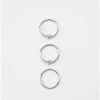 Buy 🔥 Multi-Pack CZ Silvertone Hinged Hoop Rings 3 Pack - 18 Gauge 👍 -Playboy Shop 03984424 a