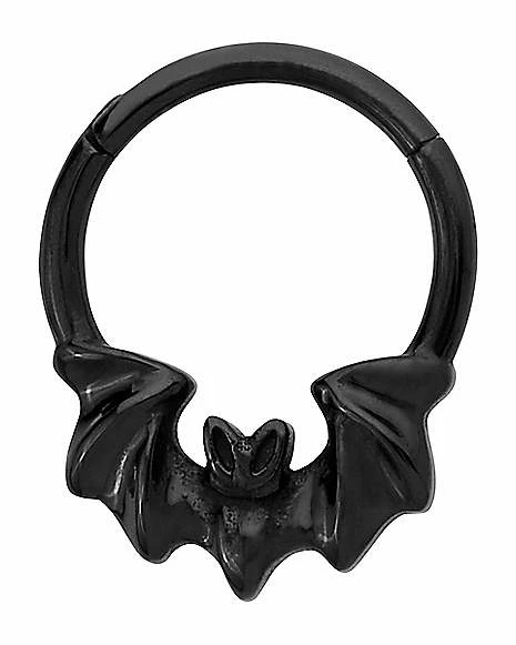 Cheap π₯° Black Bat Hinged Hoop Ring - 16 Gauge π 3 Cheap π₯° Black Bat Hinged Hoop Ring - 16 Gauge π