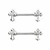 Cheap β CZ Silvertone Cross Nipple Barbells - 14 Gauge π 2 Cheap β CZ Silvertone Cross Nipple Barbells - 14 Gauge π -Playboy Shop 03984556 a