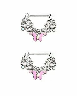 Best deal ❤️ Butterfly Filigree Nipple Shields - 14 Gauge ❤️