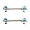 Best Sale 🤩 CZ Mushroom Nipple Barbells - 14 Gauge 🛒 -Playboy Shop 03984739 a