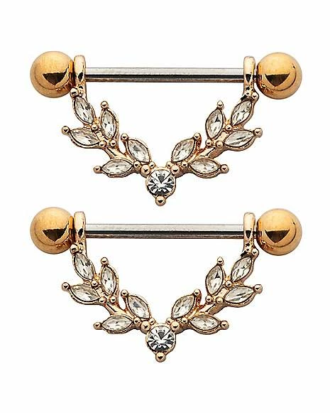 Budget π Goldtone Flower Nipple Barbells - 14 Gauge β 4 Budget π Goldtone Flower Nipple Barbells - 14 Gauge β - Image 2
