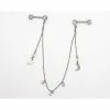 Outlet 🤩 CZ Star and Moon Chain Nipple Barbells - 14 Gauge ✔️ -Playboy Shop 03984770 a