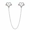 Outlet 🌟 Silvertone and Red Heart Chain Nipple Shields - 14 Gauge ⭐ -Playboy Shop 03984788 a