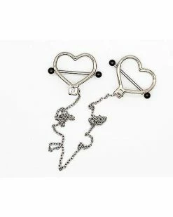 Best reviews of 🤩 Silvertone Heart Chain Nipple Shields - 14 Gauge ⭐ -Playboy Shop 03984796 b