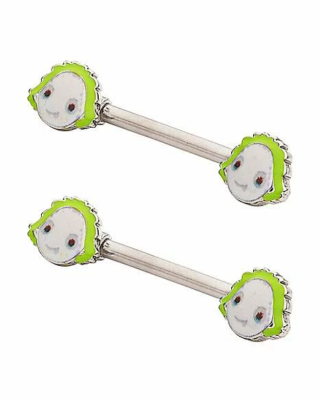 Discount ⨠Green Beetlejuice Nipple Barbells - 14 Gauge 𧨠4 Discount ⨠Green Beetlejuice Nipple Barbells - 14 Gauge 𧨠- Image 2