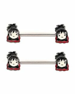 Best deal 🎁 Lydia Nipple Barbells 14 Gauge - Beetlejuice 🤩