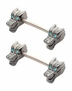 Best Sale 🛒 CZ Dragon Nipple Barbells - 14 Gauge 😍 -Playboy Shop 03984846 b