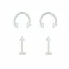 Flash Sale 💯 Multi-Pack Spiked Acrylic Horseshoes and Labret Lip Rings 2 Pair - 16 Gauge 👍