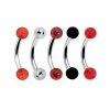 Outlet 👍 Multi-Pack Red Silver and Black Curved Barbells 5 Pack - 16 Gauge 👏