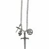 Cheapest 🧨 Sword Skull Pentagram Charm Necklace 🌟 -Playboy Shop 03985298 a