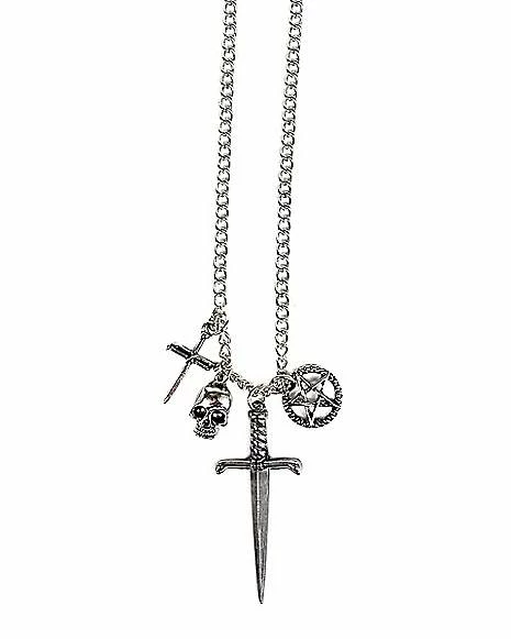 Cheapest 𧨠Sword Skull Pentagram Charm Necklace π 3 Cheapest 𧨠Sword Skull Pentagram Charm Necklace π