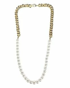 Coupon 🌟 Goldtone Chain and Pearl-Effect Necklace 🛒 -Playboy Shop 03985306 b