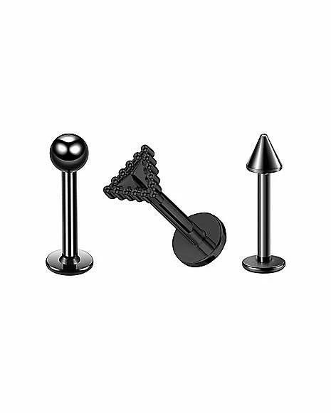 Hot Sale β Multi-Pack Black Triangle Labret Lip Rings 3 Pack - 16 Gauge π₯° 3 Hot Sale β Multi-Pack Black Triangle Labret Lip Rings 3 Pack - 16 Gauge π₯°