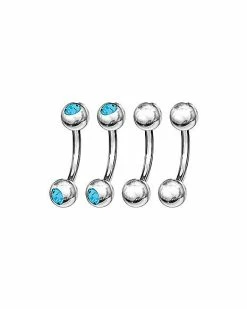 Best reviews of 🌟 Multi-Pack Teal CZ Curved Barbells 4 Pack - 16 Gauge 😉