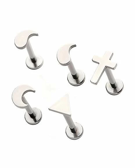 Cheapest β Multi-Pack Raindrop Cross Moon and Heart Cartilage Barbells 5 Pack - 18 Gauge π 3 Cheapest β Multi-Pack Raindrop Cross Moon and Heart Cartilage Barbells 5 Pack - 18 Gauge π