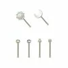 Wholesale 💯 Multi-Pack CZ Opal-Effect Moon Nose Pins 6 Pack - 20 Gauge 👏 -Playboy Shop 03985454 a