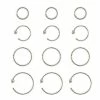 Buy ⭐ Multi-Pack CZ Silvertone Hoop Nose Rings 12 Pack - 20 Gauge 🛒 -Playboy Shop 03985470 a
