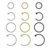 Wholesale 👏 Multi-Pack Silvertone Goldtone and Black Hoop and Half Hoop Nose Rings 12 Pack - 20 Gauge 👍 -Playboy Shop 03985496 a